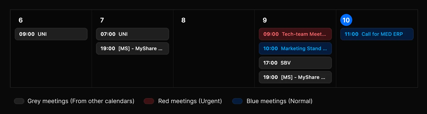 Calendar and Reservation Schedule