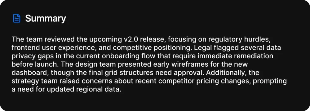 Meeting Summary